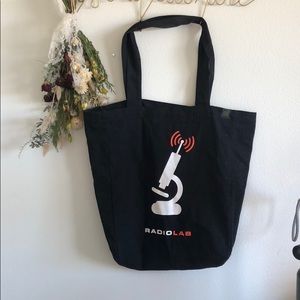 Black tote bag